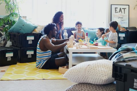 Family in Living Room