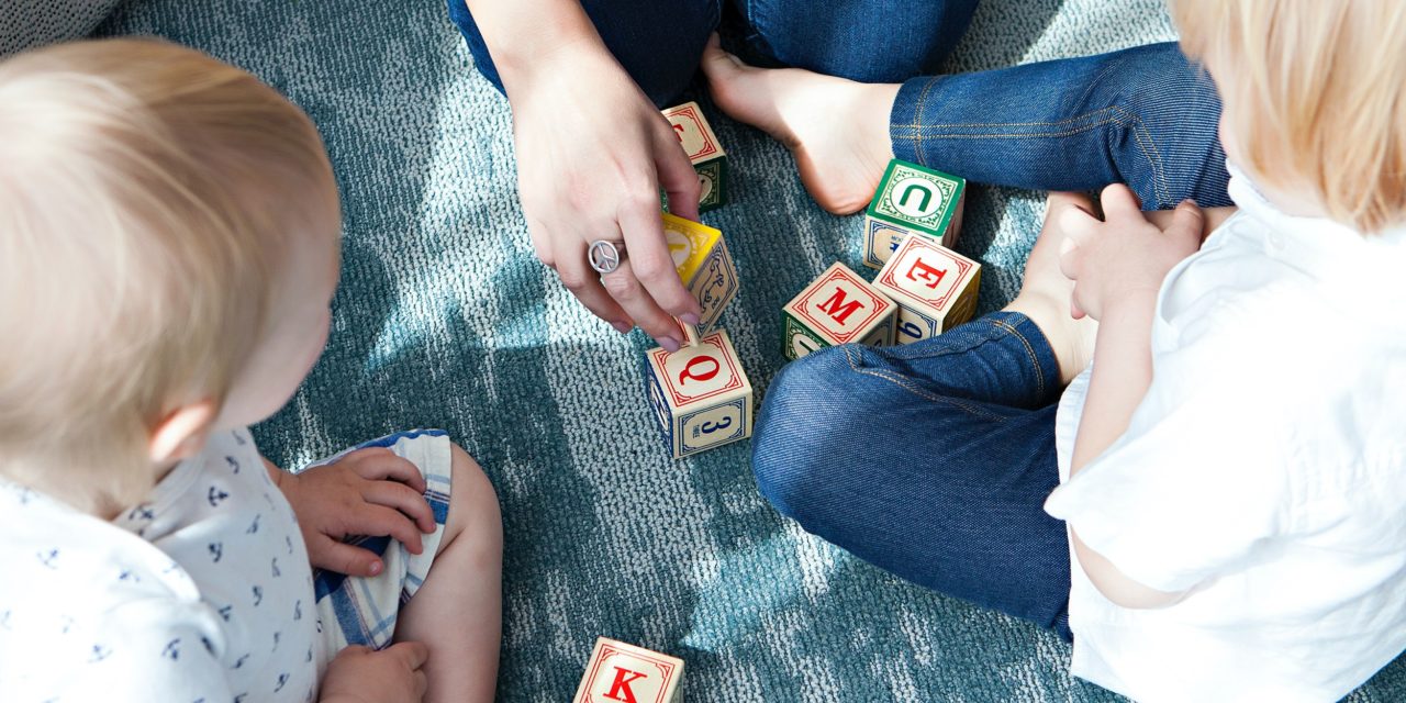 Children playing with blocks