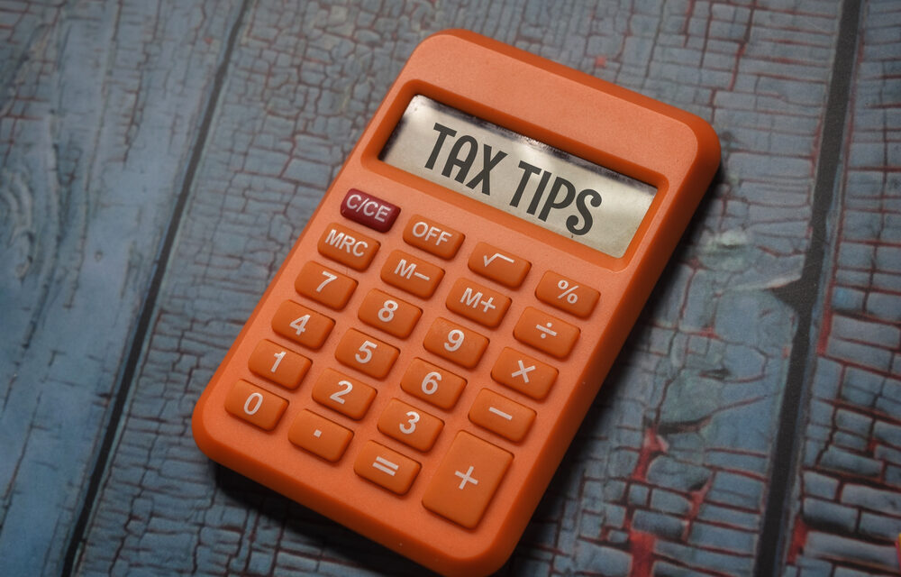 An,Image,Of,Calculator,With,Tax,Tips,Wording.,Economy,Concept