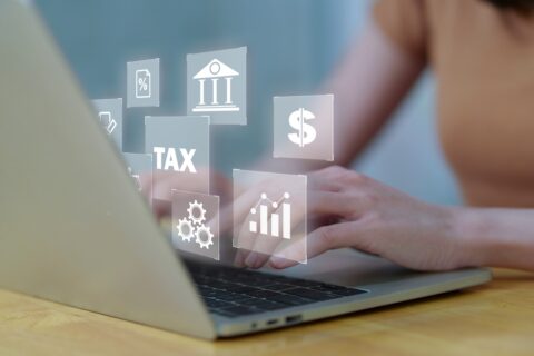 Female,Using,A,Computer,To,Complete,Individual,Income,Tax,Return